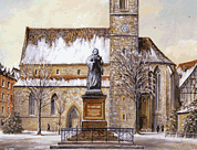 Das Lutherdenkmal an der Kaufmannskirche