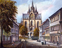 Blick zum Westportal des Domes 1905