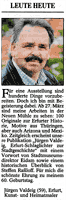 Artikel Thüringer Allgemeine